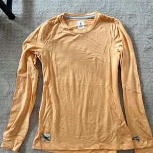 Tracksmith Merino Wool Light Orange Long Sleeve Shirt